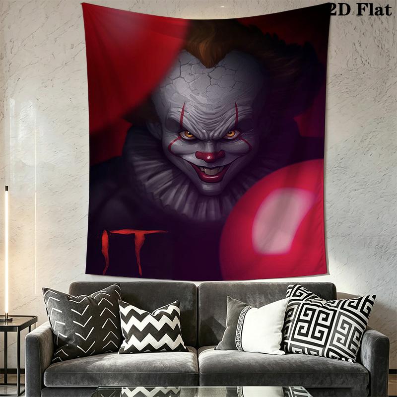 Creepy Clown Tapestry Spooky Room Tapestry Wallmounted Fashion Print Homestay Soft Decoration Tapestry Wall Decoration Home Decor