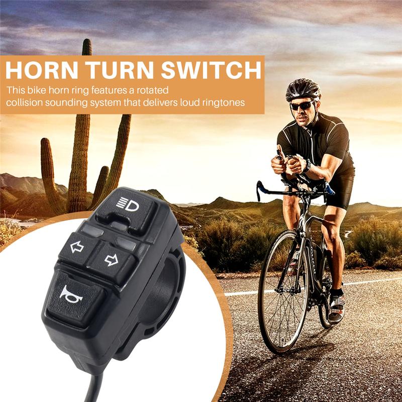 A51K-Ebike Light Switch+Horn and Turning Light Switch Scooters Electric Bicycle Intelligent Mountain Bike DIy Accessories,48V