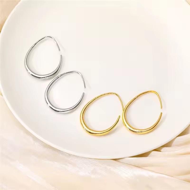 Luxury Vintage Geometric Waterdrop Ear Cuff Women Niche Exquisite High End Fashion Earrings Jewelry