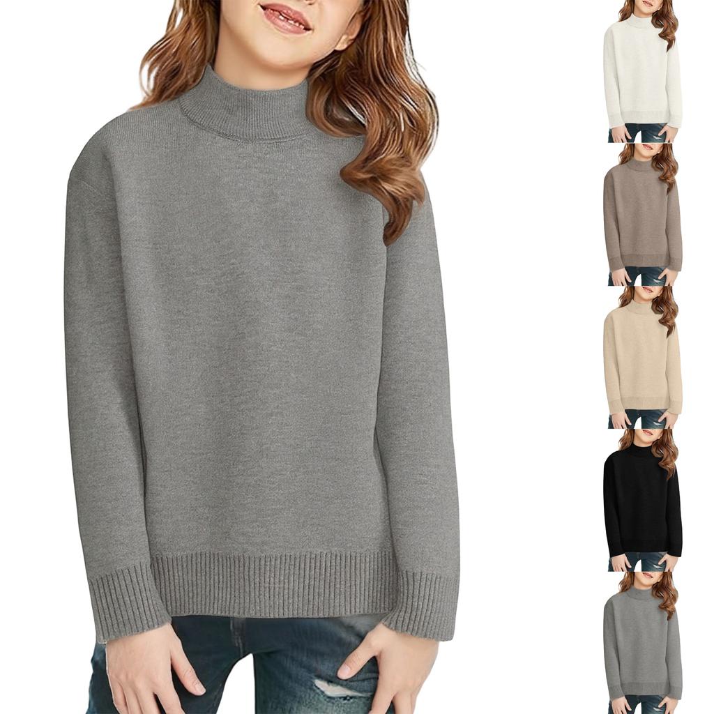 Children's Fashionable Casual Fleece Turtleneck Long-sleeved Top