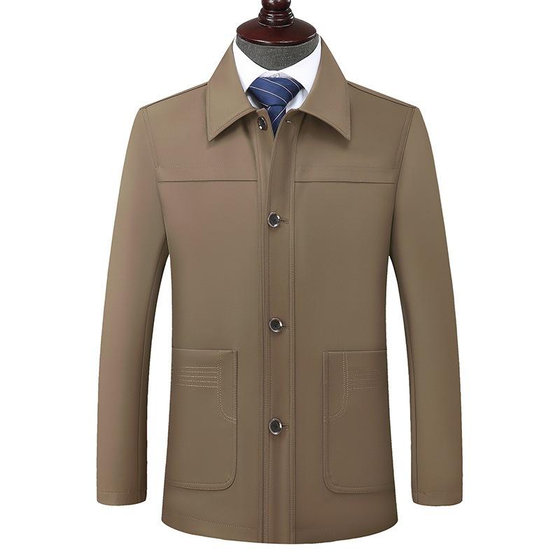 Men's Middle-aged and Elderly Lapel Clothing Autumn Middle-aged Men's Gusset Loose Wedding Coat