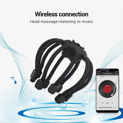 Electric Head Massager Wireless Connect Music 4 Modes Head Scratcher Massage Scalp Relieve Fatigue Relax Brain USB Charging