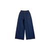 Adidas Originals X Ivy Park Collaboration Three Leaves Button Closure Split Hem Wide Leg Jeans Women Jeans Blue H61716