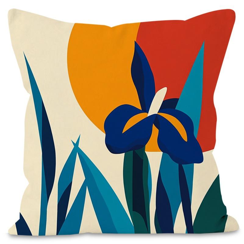 Скандинавские растения Простой геометрический принт Домашняя декоративная наволочка для подушки Спальня Гостиная Диван Декоративная полиэстеровая наволочка 16x16Inch