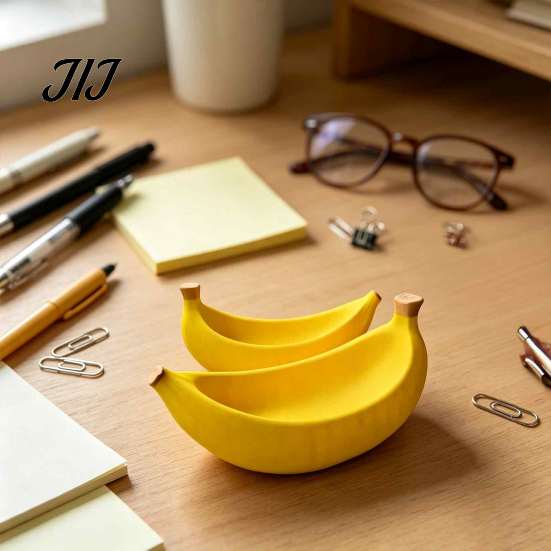 Novelty Gift for Housewarming 3D Printed Banana Storage Tray, Creative Desktop Organizer Keys Jewelry, Decorative Small Items Fruit Shaped Bowl