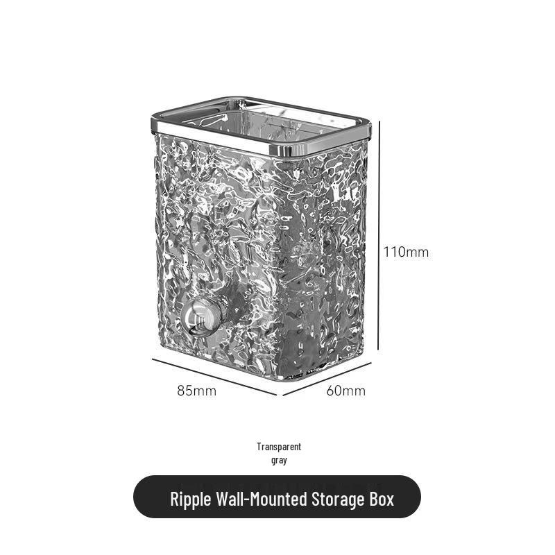 Caixa de Armazenamento de Banheiro de Parede Sem Furos com Espelho Dobrável e Porta Cotonetes à Prova de Pó.