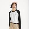 Hotwind Women's Rabbit Pattern Raglan Sleeve Color Block T-Shirt