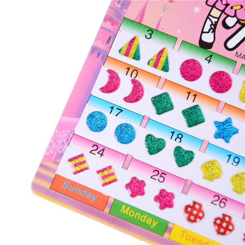 1Sheet Colorful Kid Crystal Stick Earring Sticker Kids Jewellery Party Toy Gift Fashion