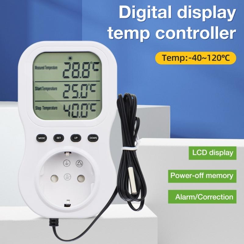 LCD Screen Socket Thermostat Digital Temperature Controller Socket Outlet Timer Switches Heating Cooling Thermostat Socket