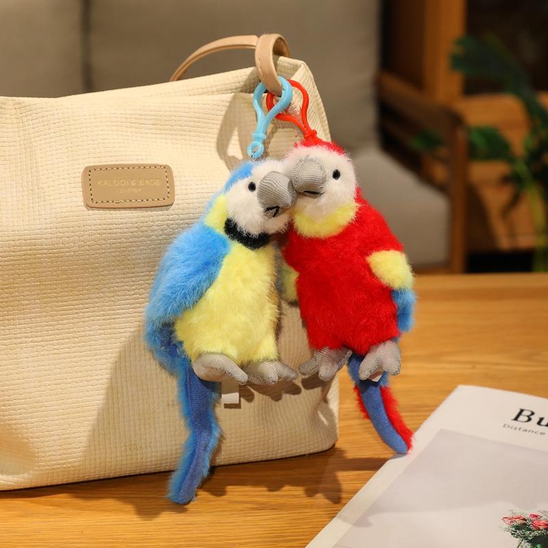 12/21CM Kawaii Cartoon Simulation Anime Parrot Stuffed Animal Plush Toy Doll Children's Bird Handmade Doll Festival Gift