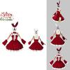 Weihnachten Weinrot 5xl Sexy Santa Maid Outfit Cosplay Schleife Lolita Kostüm