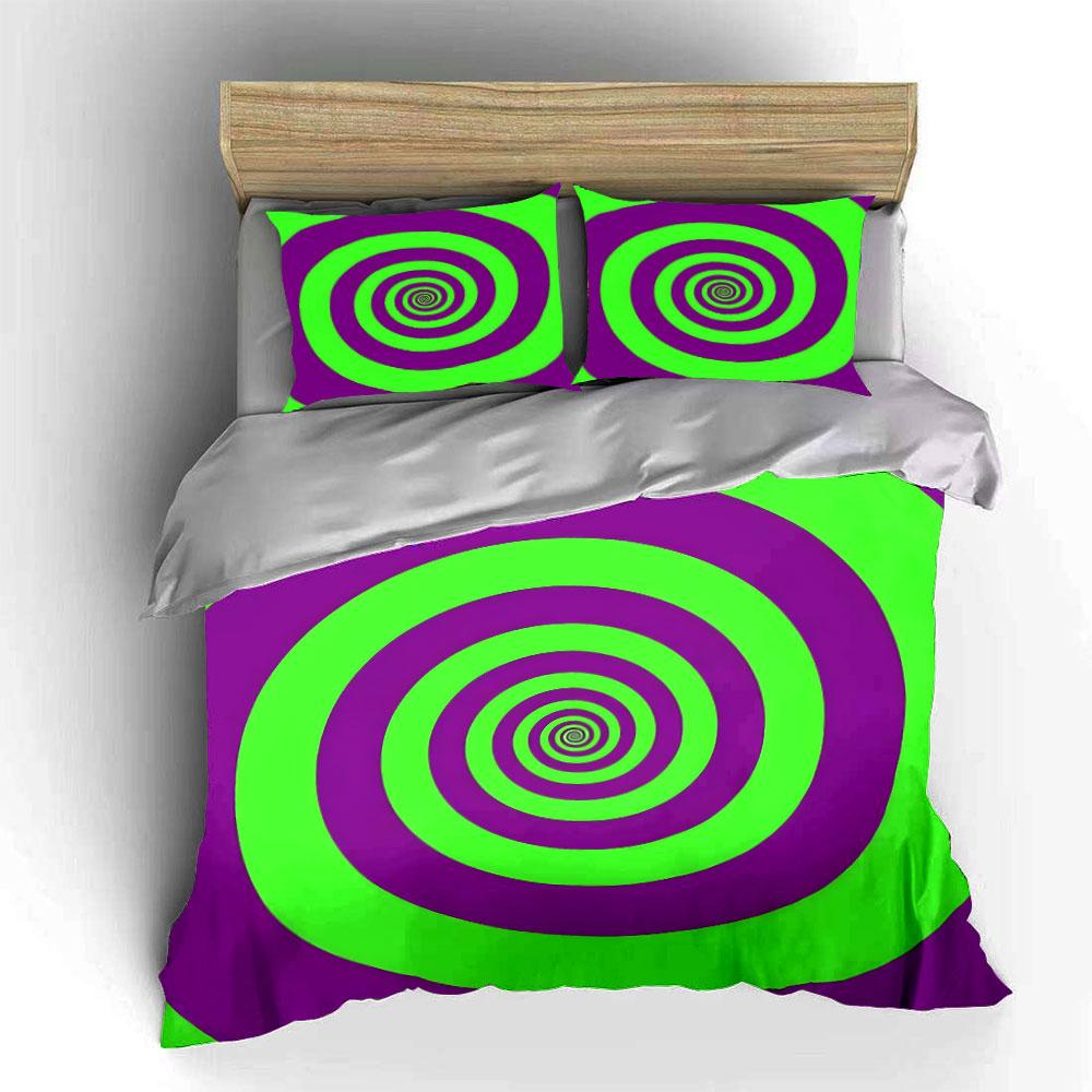 Colorful Spiral Three-Piece Set Multiple Sizes Kid'S And Adults' Bedroom Exquisite 3Pc Bedding Set, Gift