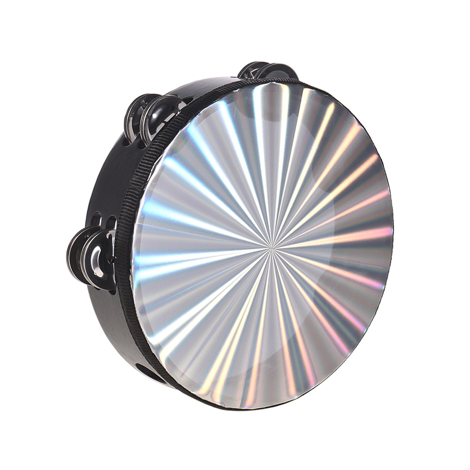 

8-дюймовый деревянный радиантный тамбурин ручной барабан с двухрядными джинглами светоотражающая барабанная головка музыкальный ударный инструмент