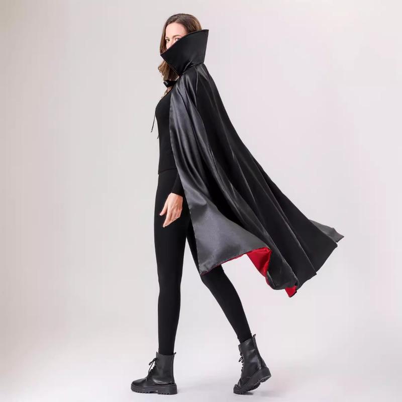Halloween Adult Cape Red and Black Stand-up Collar Death Vampire Cape Cape Pirate Cape Performance Costume