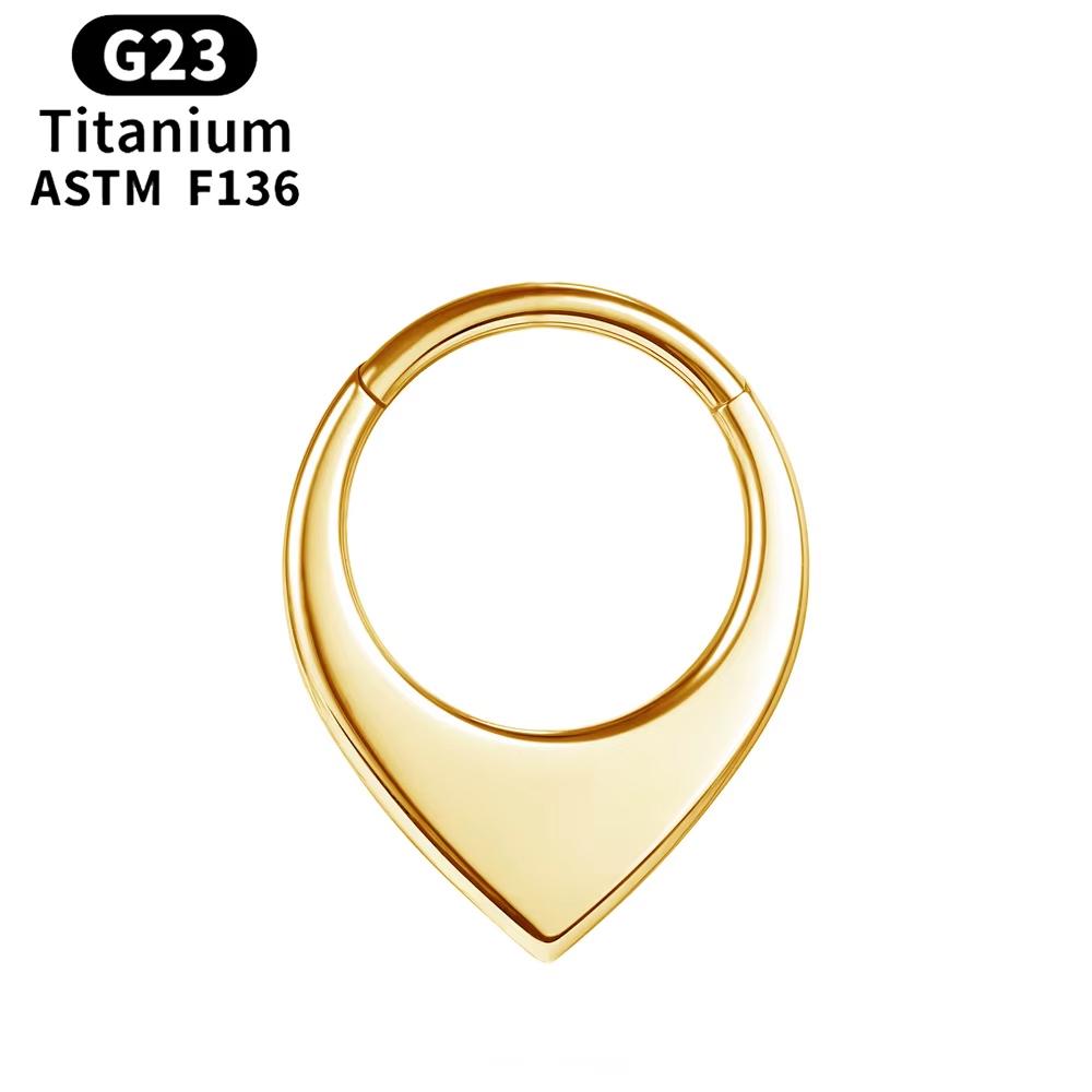 ASTM F136 Titanium Anodizing 16G Septum Hoop Ring Hinged Segment Nose Clicker Tragus Helix Daith Earring Piercing Zircon
