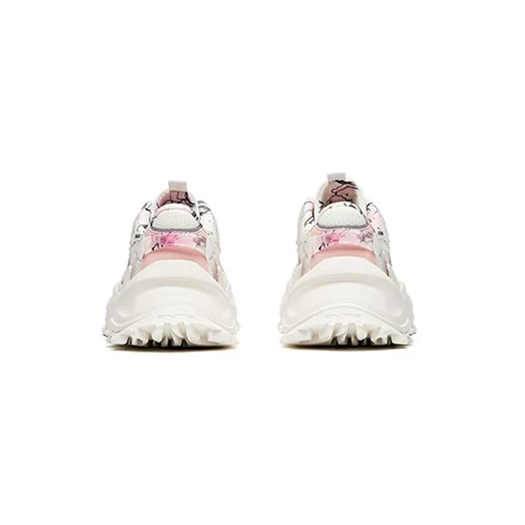HUAMULAN X Anta Hot Cushioning Slip Resistant Abrasion Resistant Low Top Chunky Sneakers Women's White Pink 922018842-9
