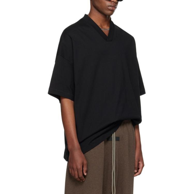 Fear of God Essentials SS24 V Neck T-shirt 'Black' Men's 125SU244210F