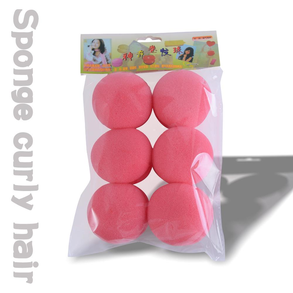 Set da 6 pezzi Palla spugna per capelli ricci dormienti pigri, capelli ricci, tipo fragola non danneggia i capelli, arricciacapelli morbido