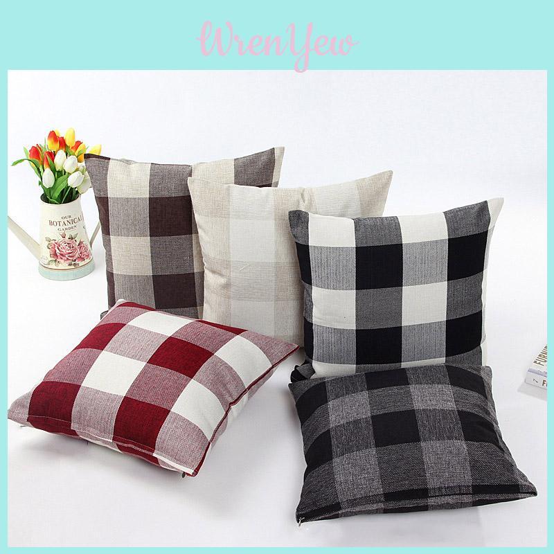 Timeless Design Lattice Cotton Linen Throw Pillow Case For Any Room Decor