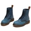 High-top Crazy Horse Blue Locomotive Boots Women's Classic Retro British Style Short Boots Men's and Women's Leather Boots Round Head Trend