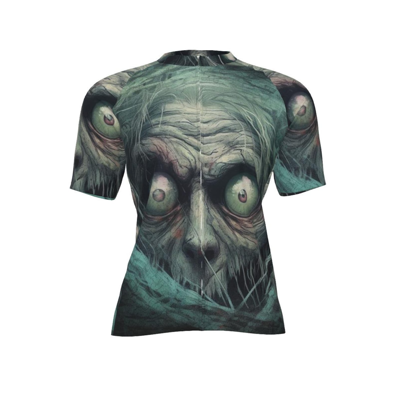 Damnation Stare Cycling Jersey – Men’s Horror Zombie Bike Shirt L