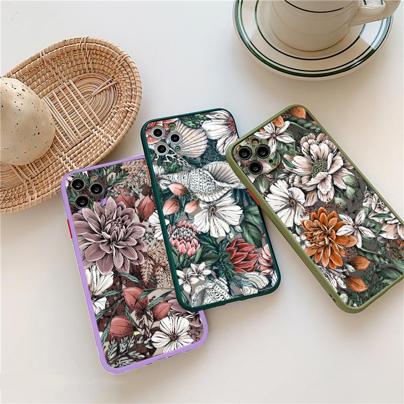 Luxury Camellia Flowers Phone Case For iPhone X XS XR 15 14 Plus 13 12 11 Pro Max Mini 7 8 Plus SE Fashion Shockproof Back Cover