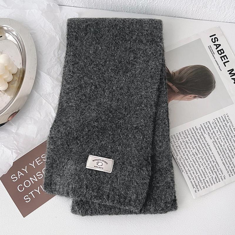 Women'S Winter Scarves Cashmere Scarf Girl Black Ladies Winter Wool Scarf Solid Color Scarves Warm Cold-Proof Poncho