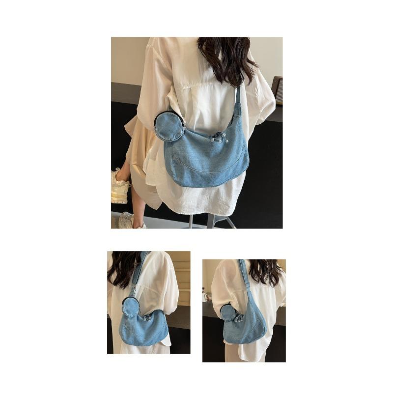 Denim Dumpling Bag Bag Female New Simple Solid Color Ladies Shoulder Crossbody Casual Lightweight Girl Bag