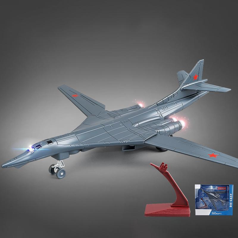 

1:200 Tu-160 Strategic bomber Blackjack White swan Alloy Metal Diecast Model Plane Sound & Light Pull Back Children s toys Gifts