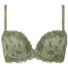 AMOSTYLE Stitch Charming Glamor Bra Panty Set by WHU Hikini 00IQ Size B75M & (AMST1184) + JX, Women's, (Moss Green),