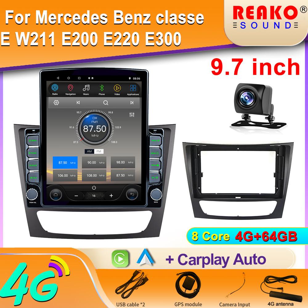 9.7" Vertical Style Tesla Screen Android Car Radio GPS Navigation Multimedia For Mercedes Benz E Class W211 E200 E220 E300