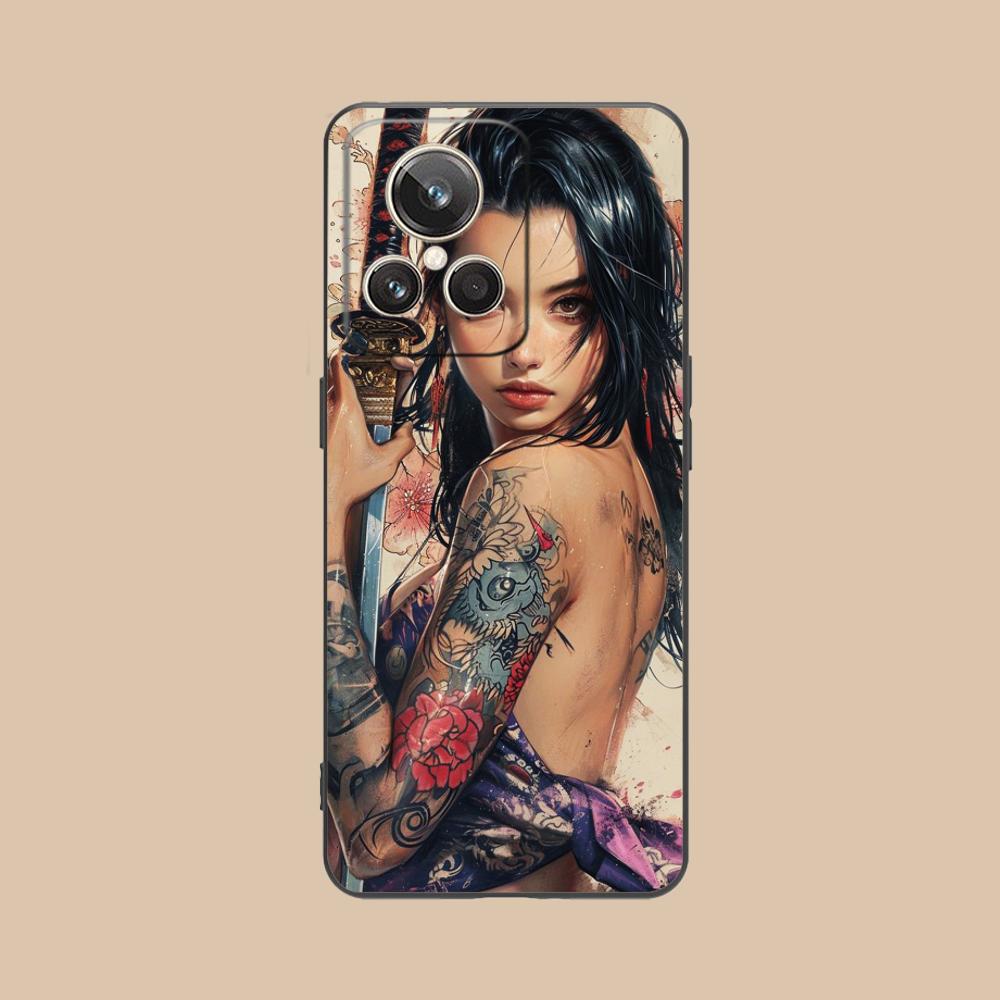 Fashion Tattoo Girl Mobile Phone Case for Realme GT 8 Neo Pro C75 73 71 C67 65 C55 53 C35 31 C20 15 Colorful Printing Cover