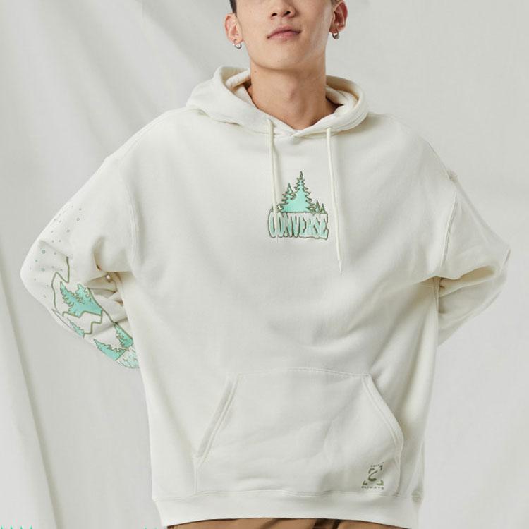Converse Sweatshirts Men's White Hooded Moderate Regular 10025031-A01