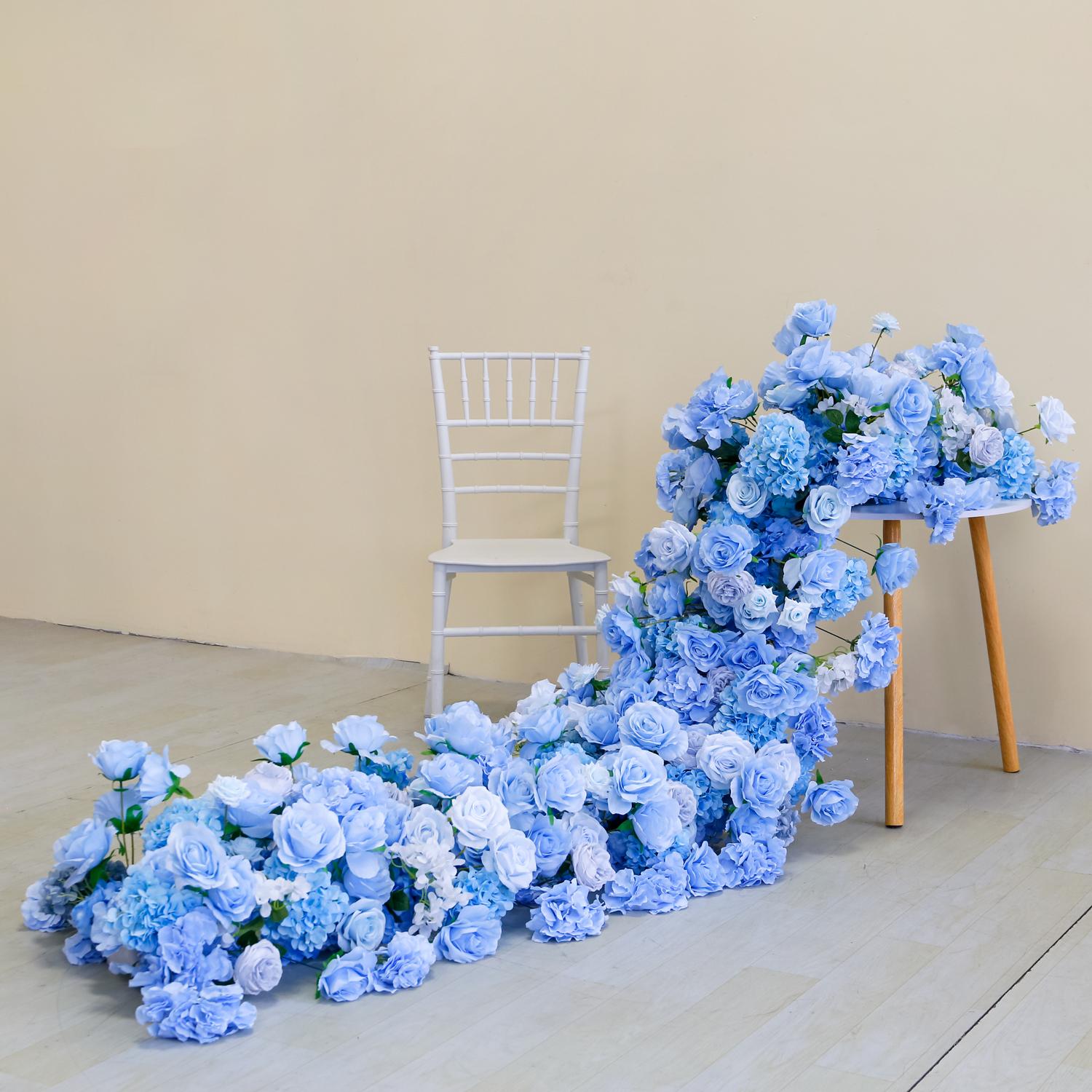 

UFlower 200cm Artificial Rose And Hydrangea Flowers for Wedding Backdrop Table Centerpiece Party Decor Event Wall Props 50x30cm