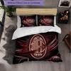 AC Milan Pattern 3?Pieces Bedding Set Soft Microfiber Duvet Cover with Pillow Cases for Bedroom