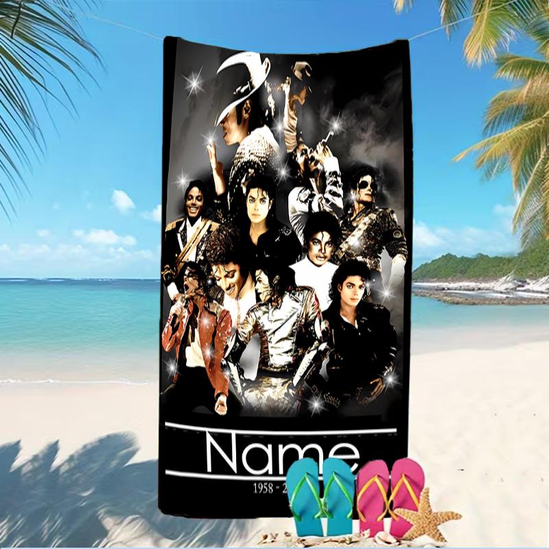 Customizable personalized beach towels Michael Jackson themed designs.Suitable for the beach, yoga, sports;ideal as beach accessories
