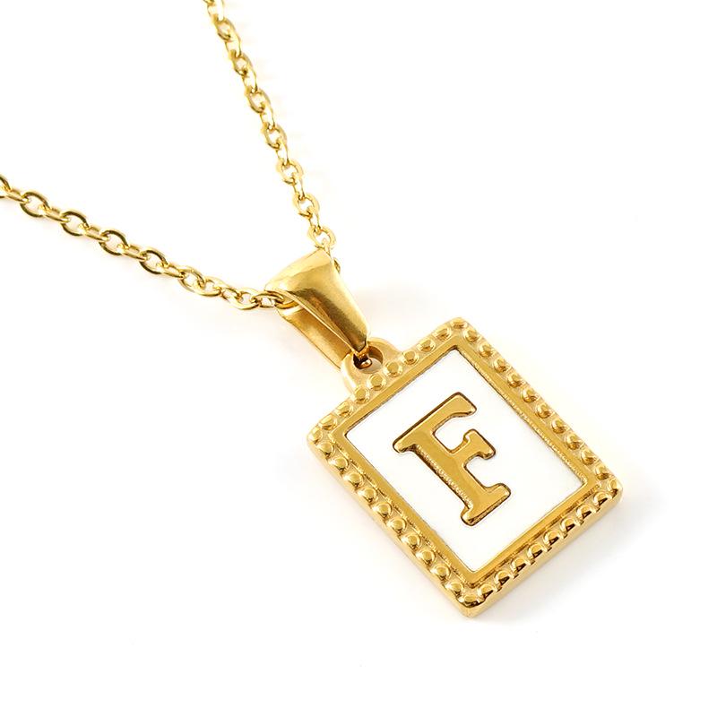 18K Gold Stainless Steel Letter Pendant Necklace – European and American Style Titanium Steel Clavicle Chain for Women