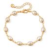 Gold Plated Color Retention Faux Pearl Elegant Women Bracelet