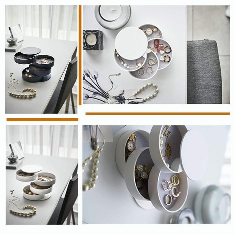 Rotating Jewelry Box 4 Tier Storage Case Earring Bracelet Rings Girl Gifts Necklace Organizer