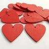 20pcs Craft Scrapbooking Wedding Diy Decor Red Love Heart Shape Wood Slice Pieces with Hole for DIY