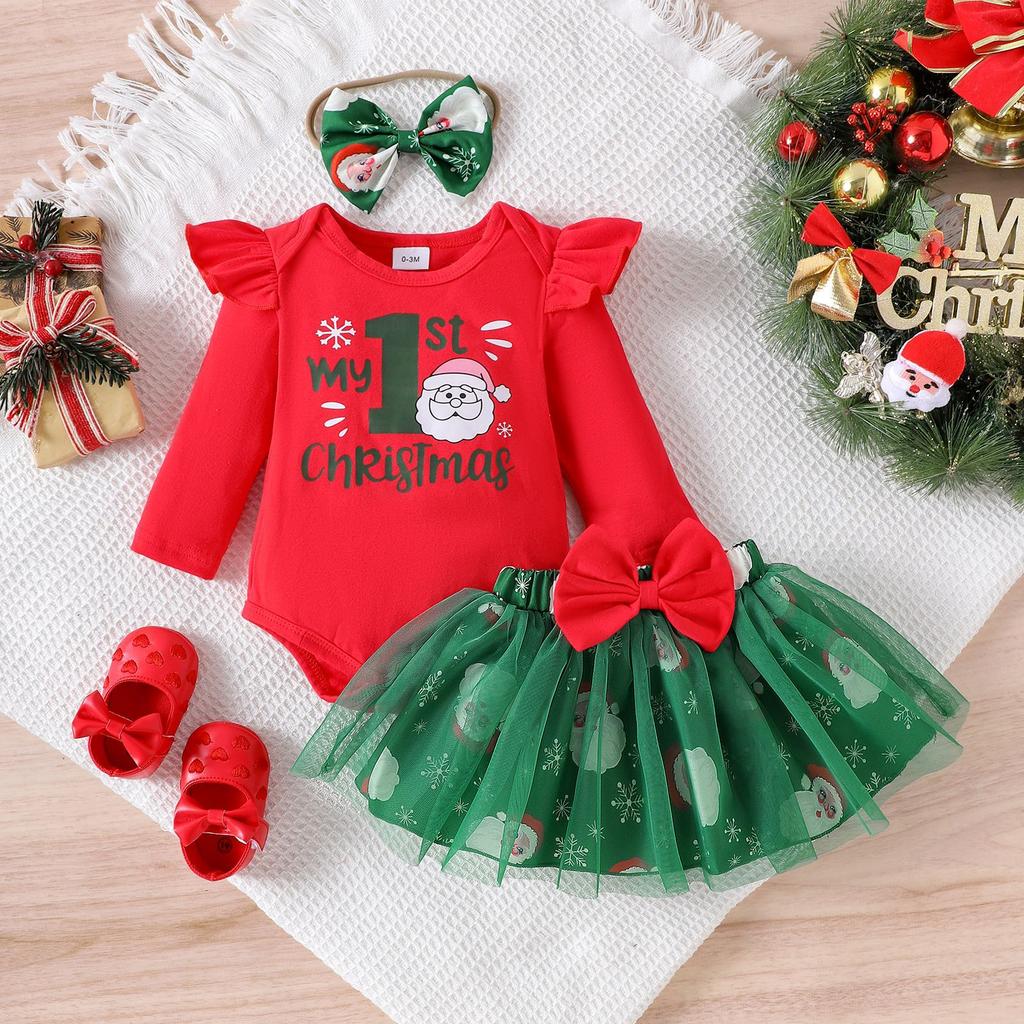 Infant Toddler Long-Sleeve Romper & Skirt Set
