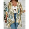 Women Summer New Tropical Print Chiffon Cardigan Vacation Style Loose Sun Protection Fashion Coat
