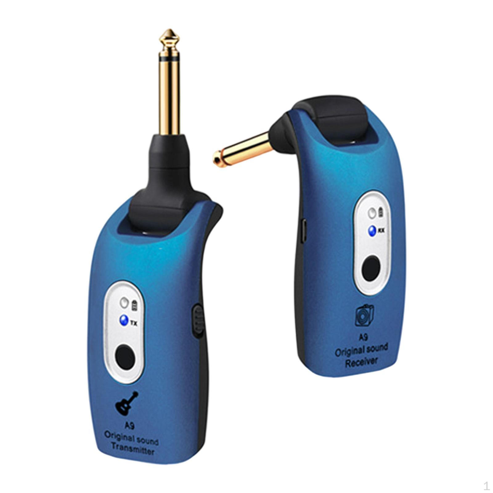

Electric Guitar Transmitter Receiver Portable Bass Band Members Rechargeable синий