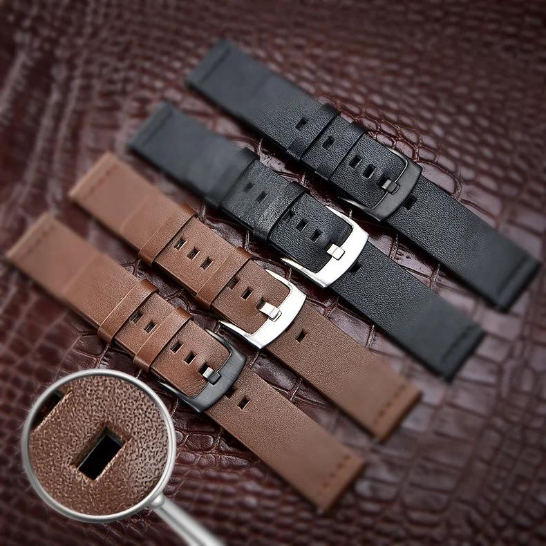 Simple Genuine Leather Straps for Apple Watch Series 9 8 7 6 SE 5 4 3 Bracelet 38/40/41mm 42/44/45mm Watchbands for Iwatch Strap