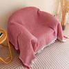 Minimalist Single Sofa Throw Blanket American Farmhouse Style Solid Color Dustproof Full Coverage Sofa Cover