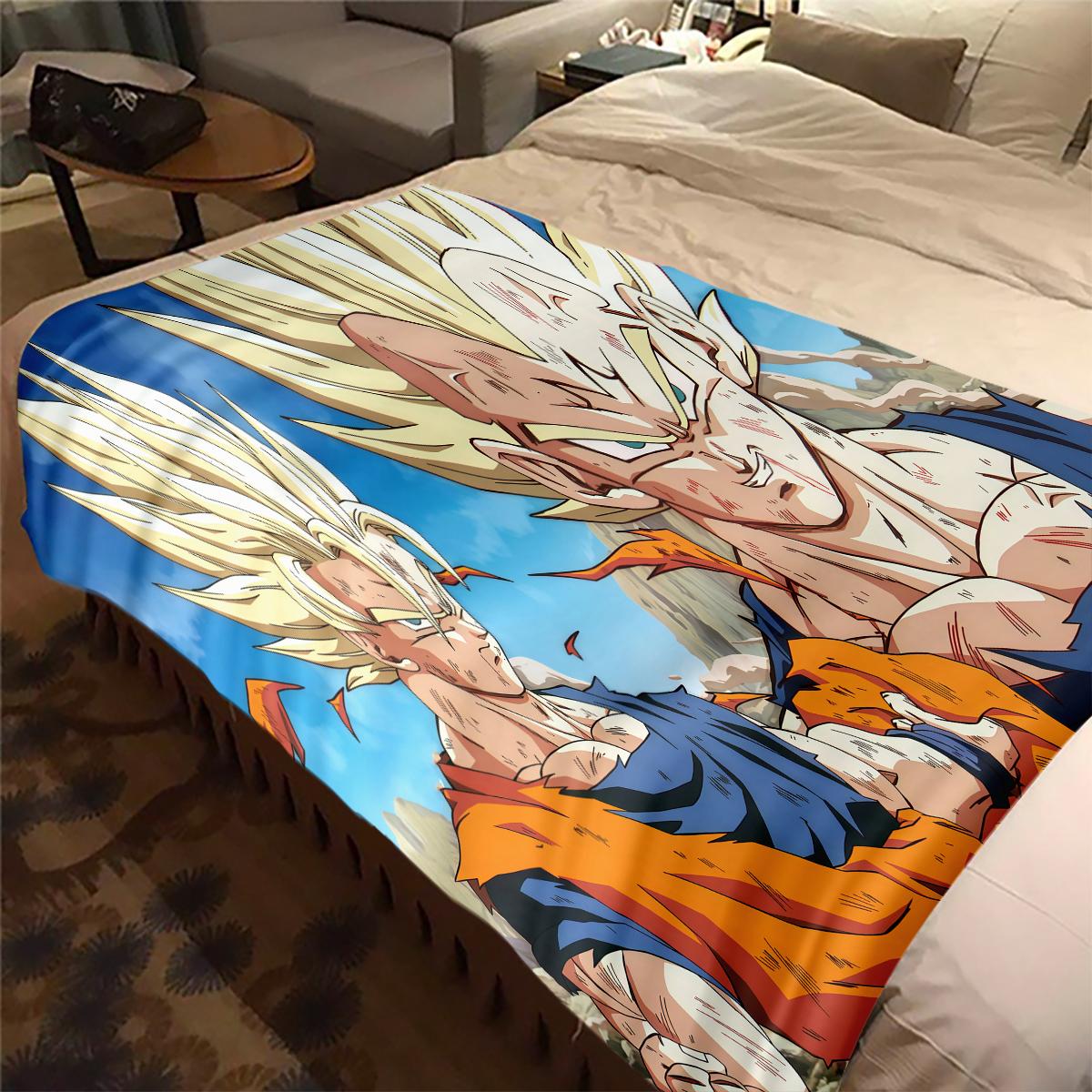 

1PC Vegito Print Flannel Blanket, High quality All Seasons, Home Decor, Warmth and Comfort, Perfect for Christmas Gifts 80cm x 120cm