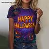 Halloween Women's T-shirt for Girls Short Sleeve Pumpkin Head Clothing  Summer Day of the Dead Skull Pattern Oversized T-shirts