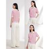 EP YAYING Women's Chic Pink Short-Sleeve Knit Polo Top
