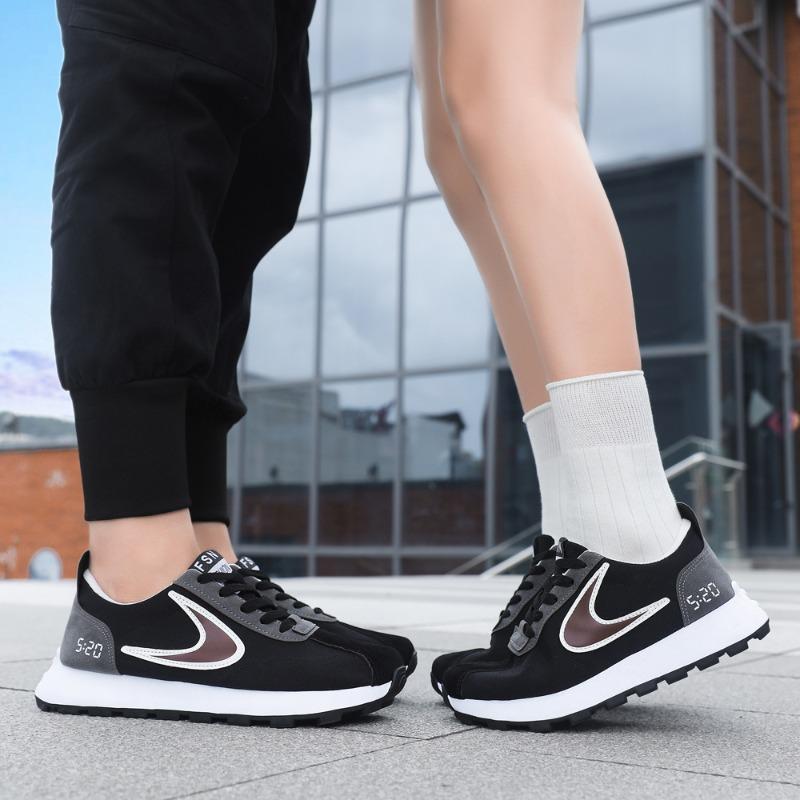 Thick-soled Heightening Sports Shoes Breathable Splicing Round Head Men's and Women's Couple Shoes Men's Trendy Casual Shoes