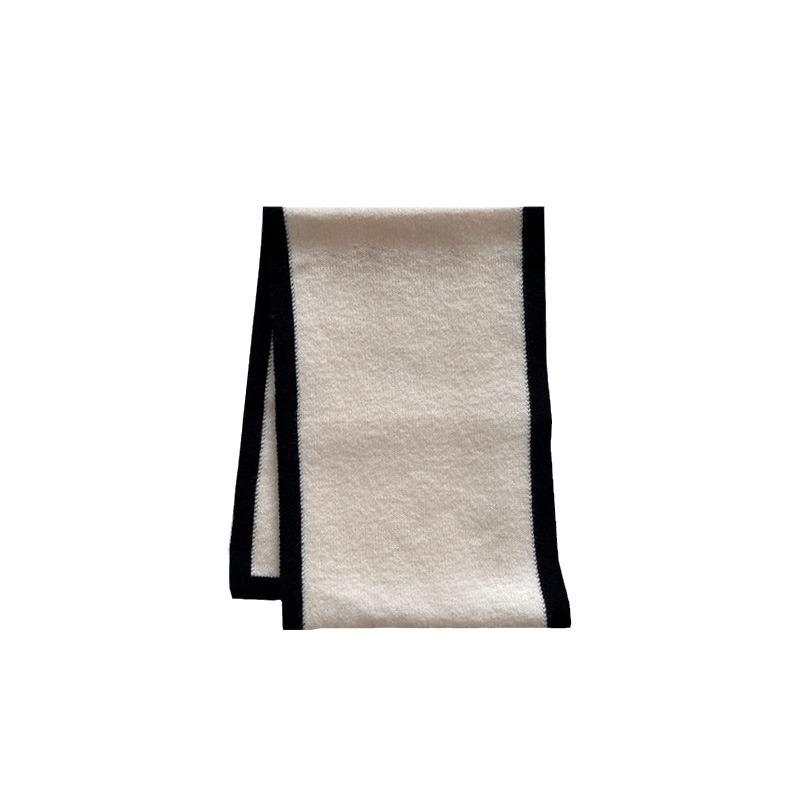 Korean Designer Premium Color Block Knit Warm Scarf Women Winter Soft Neck Warmer Elegant Style